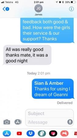 Justin, Bowral review of Sian & Amber