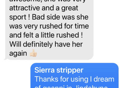 Chris review of Sierra as their Stripper at Jindabyne